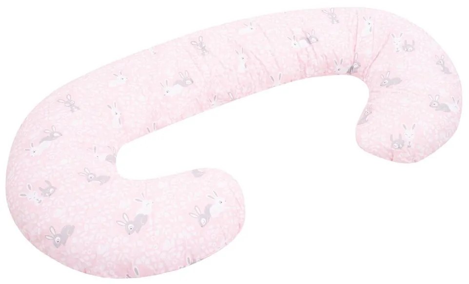Univerzális szoptatós párna C alakú New Baby Nyuszi rózsaszín