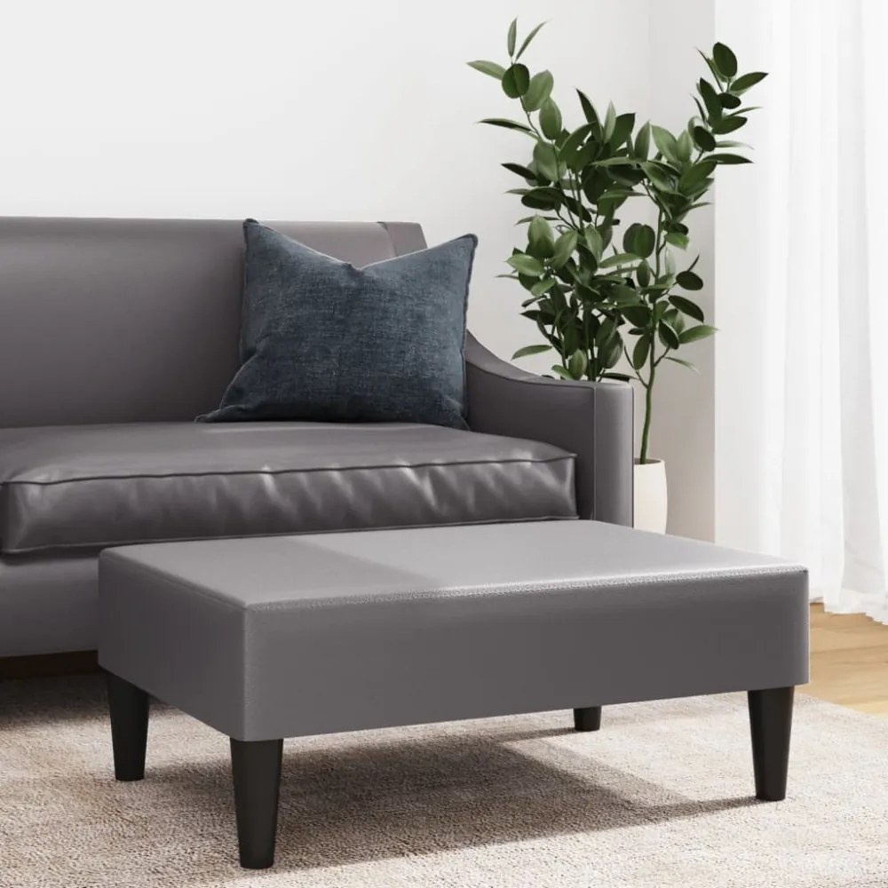 vidaXL szürke műbőr lábzsámoly 77x55x31 cm