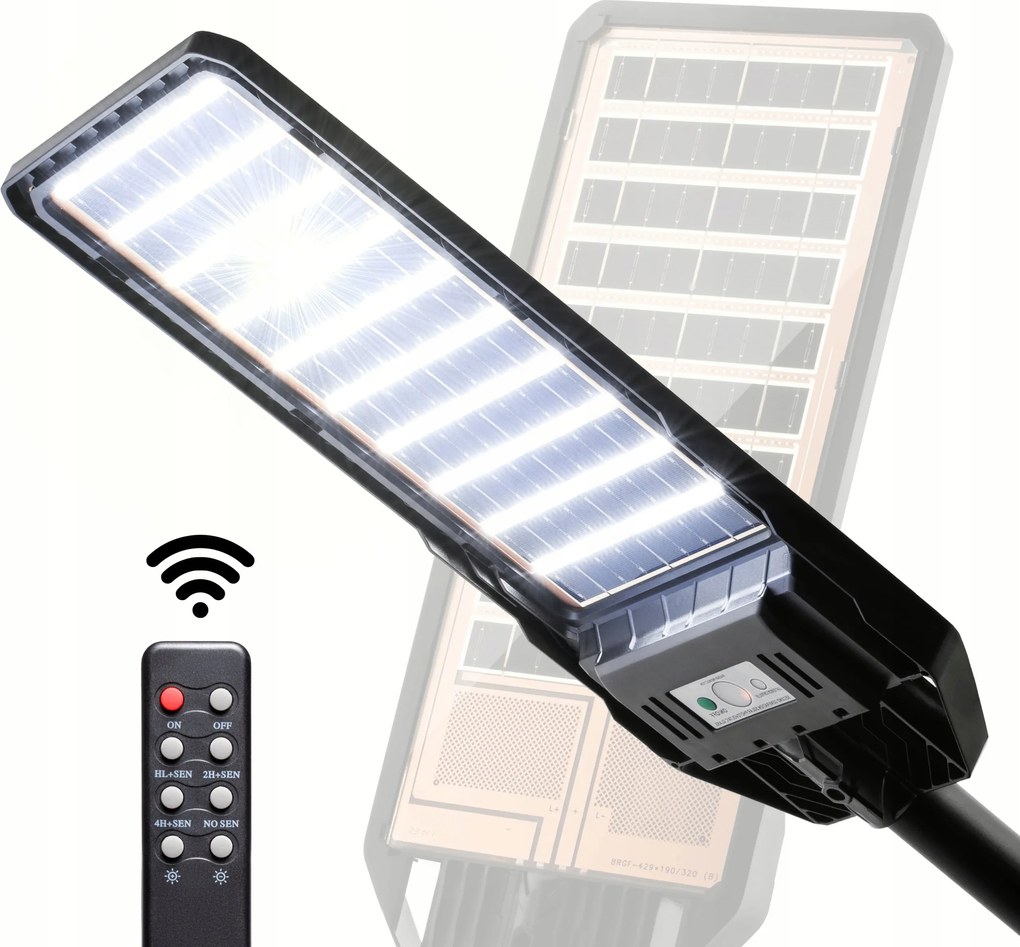 Napelemes Utcai Lámpa Led Mozgás- És Szürkületérzékelő IP65 Kültéri Távirányító