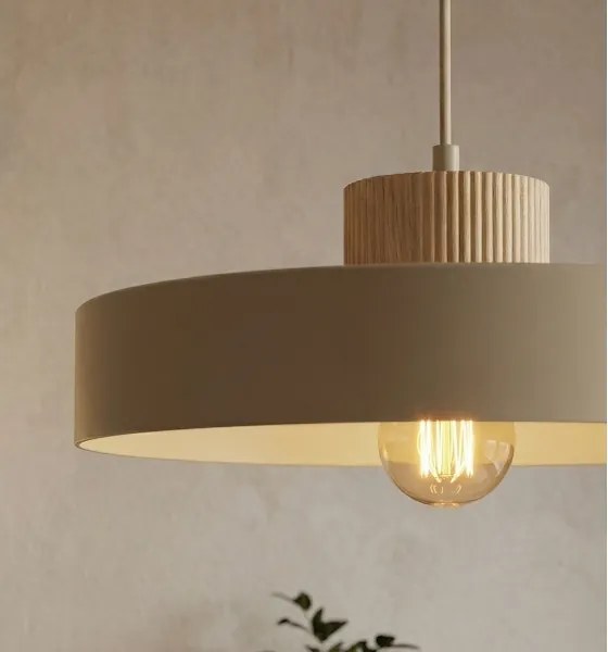 Függőlámpa kábellel KIVI 1xE27/15W/230V bézs