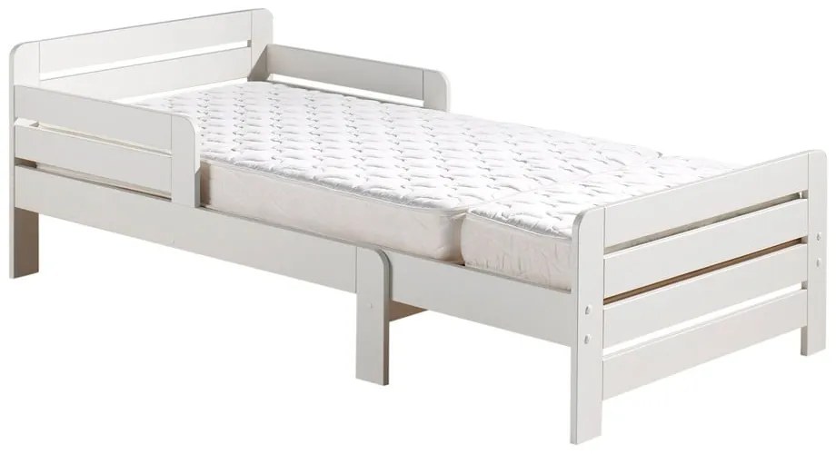 Fehér bővíthető borovi fenyő gyerekágy ágyráccsal Jumper – Vipack