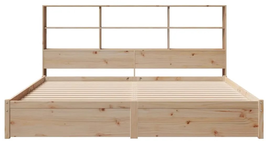 tömör fenyőfa könyvespolcos ágy matrac nélkül 200 x 200 cm