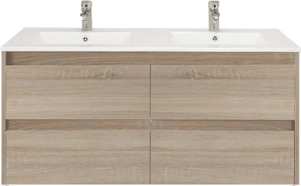 Porto 120 alsó fürdőszoba bútor mosdóval sonoma tölgy színben