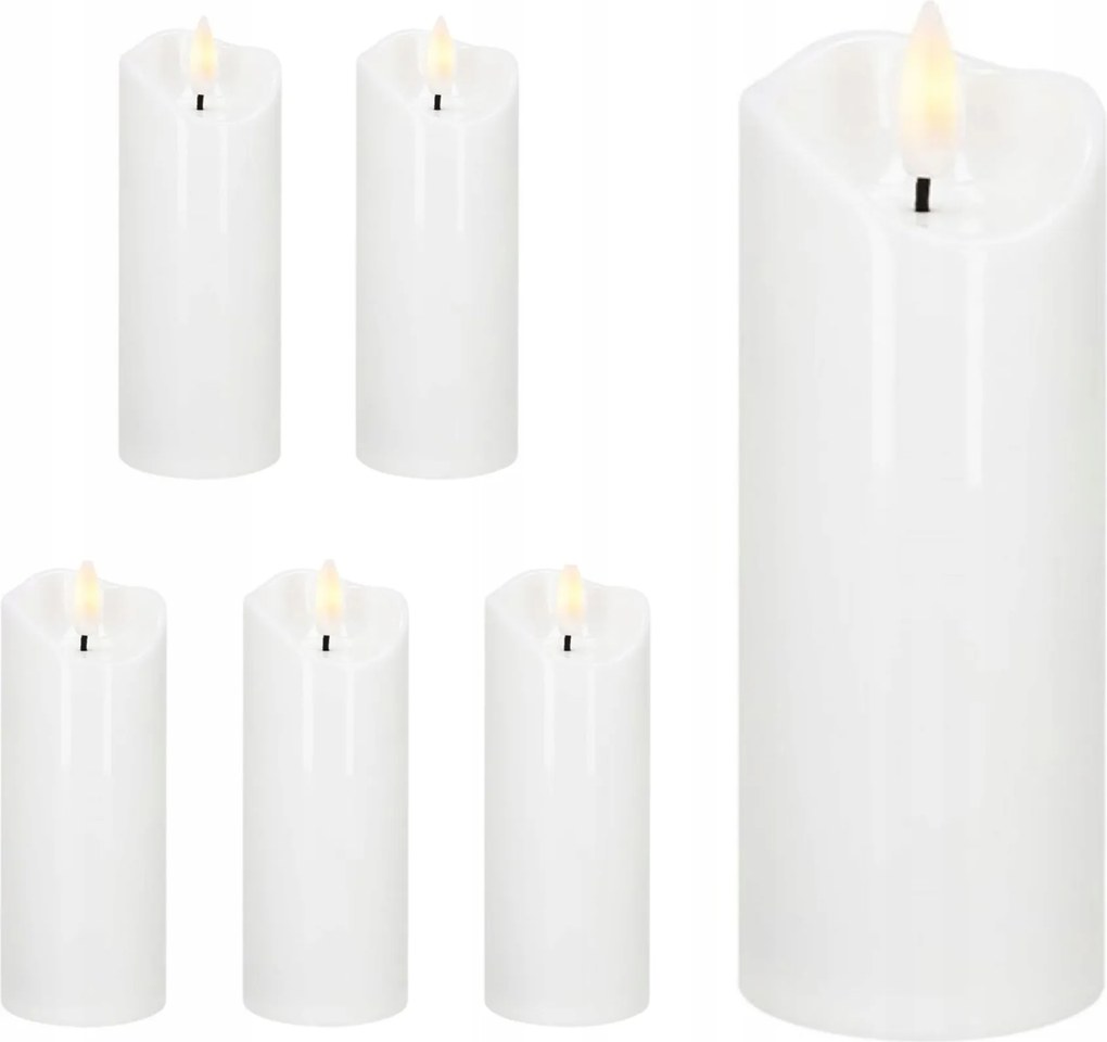 6 db 13,5 cm-ES Elemes Led Betét Elektromos Mécsesekhez Láng Effekt