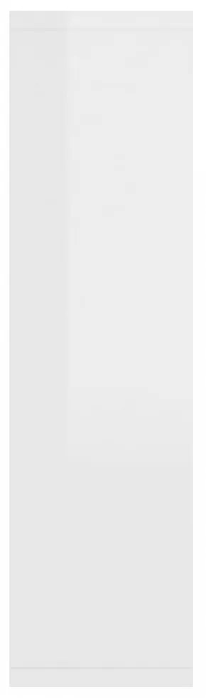 magasfényű fehér tükrös szekrény LED-ekkel 76 x 15 x 55 cm