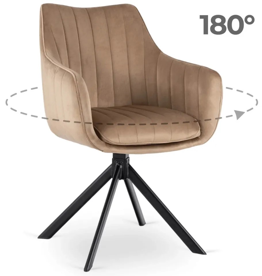 Forgó Étkező/Tárgyaló Szék Bézs Bársony Szövettel. MUMBAI 2