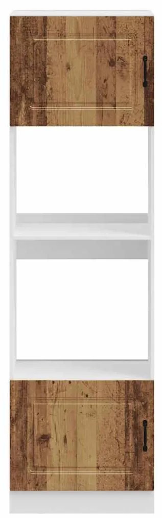 Kalmar 2 db antik fa színű szerelt fa sütőszekrények