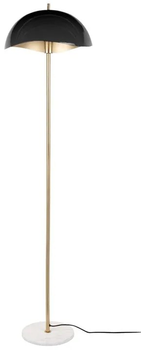 Fekete-aranyszínű állólámpa fém búrával (magasság 154 cm) Waved – Leitmotiv