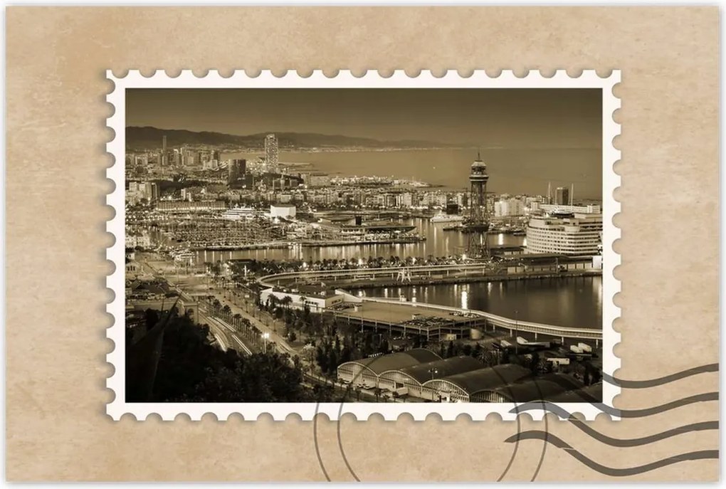 Poszterek 120x80 Barcelona Éjszakai tájkép