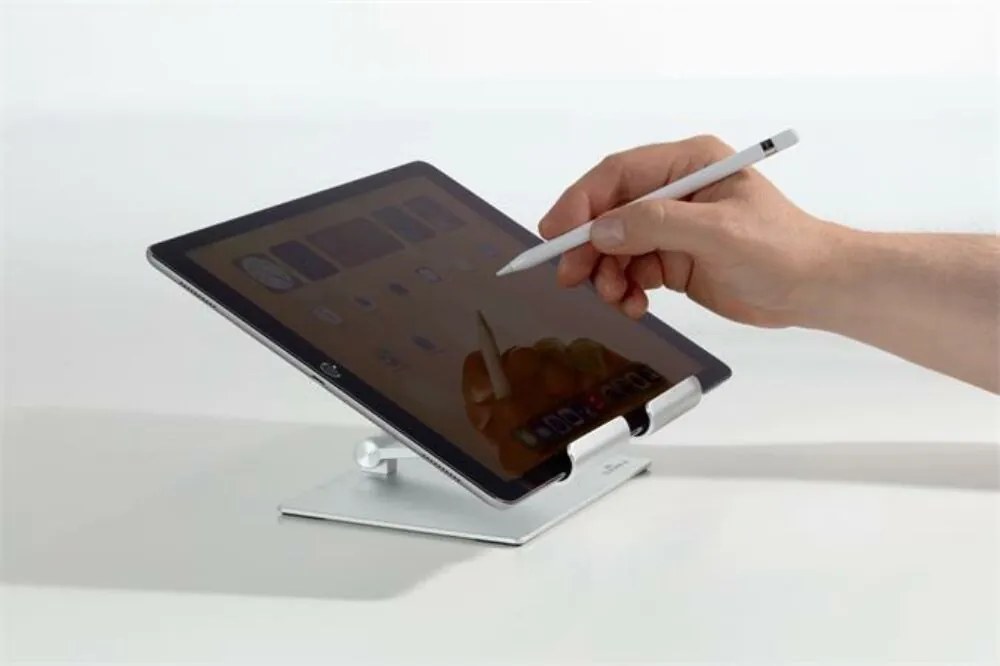 Tablet tartó állvány, asztali, DURABLE RISE, ezüst (D894023)