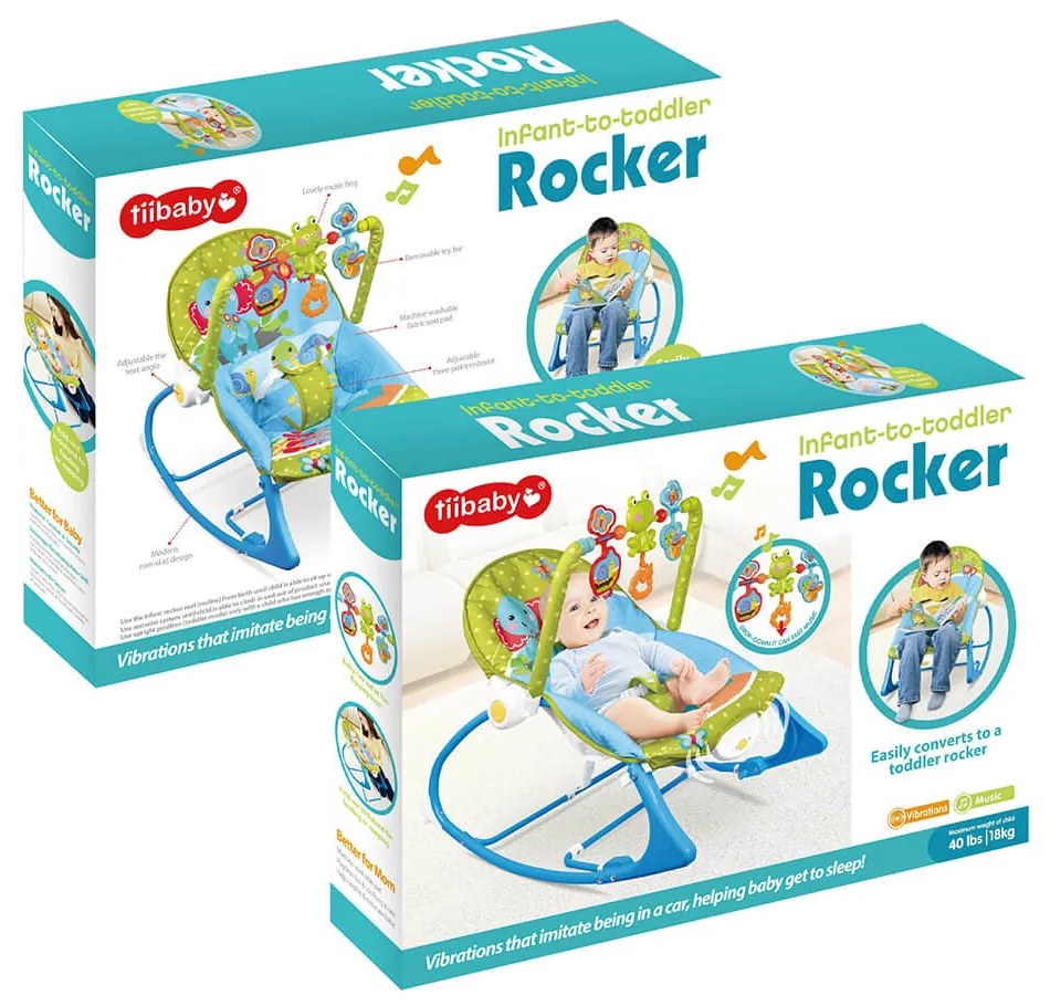 Rezgő, zenélő pihenőszék 18kg-ig, kék