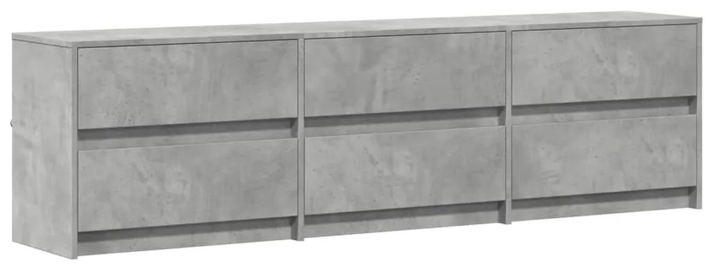 betonszürke szerelt fa TV-szekrény LED-ekkel 180 x 34 x 50 cm