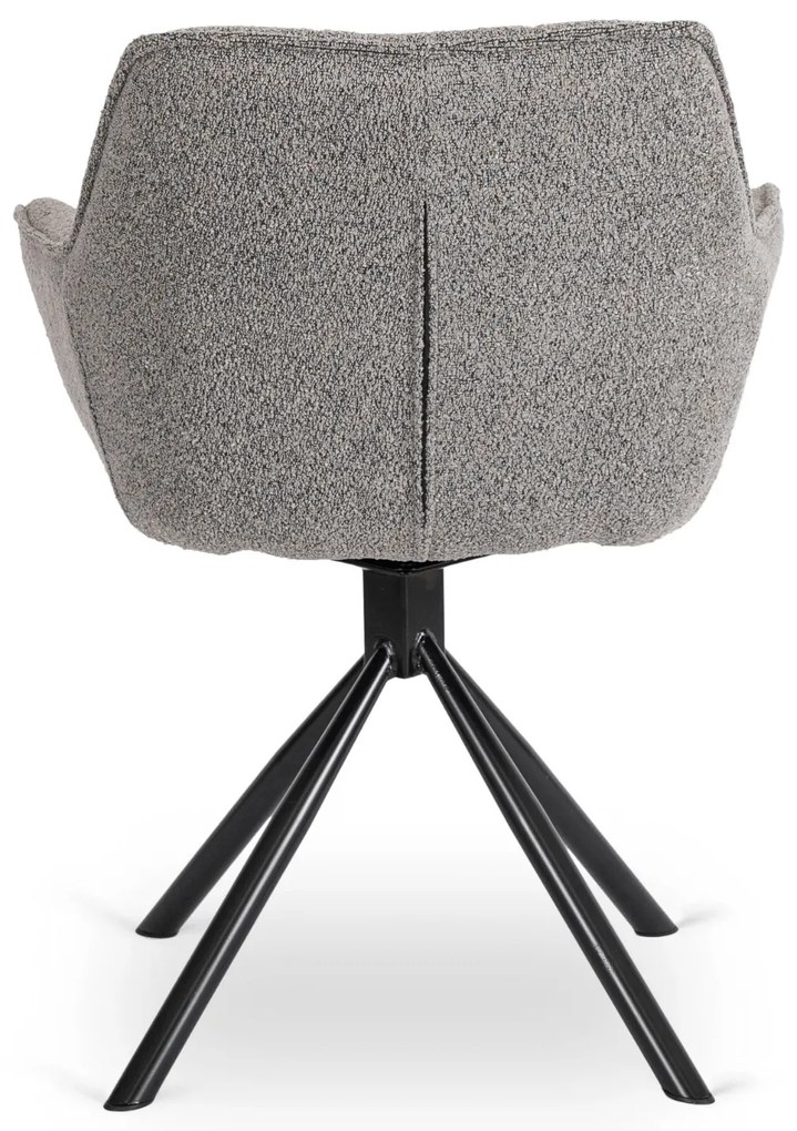 Krzesło Obrotowe PEONY Szare Boucle