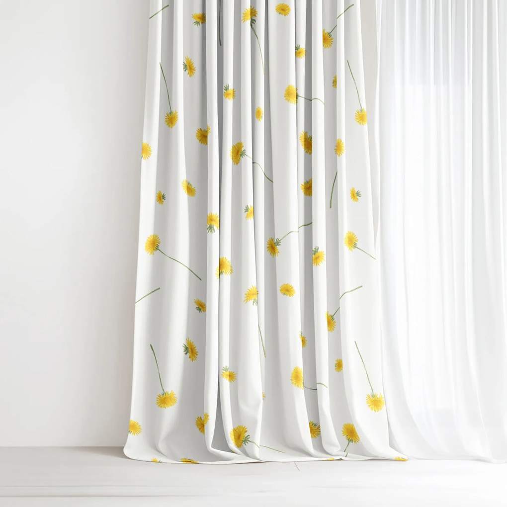 Goldea pamut drapéria - pitypangok 220x150 cm