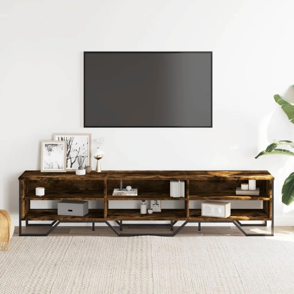 füstös tölgy színű szerelt fa TV-szekrény 180 x 34 x 41 cm