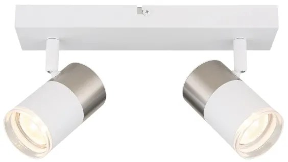 Globo 57851-2 - Spotlámpa BRISBON 2xGU10/25W/230V fehér/króm