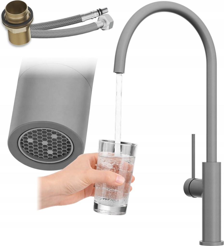 Konyhai csaptelep Csaptelep Szürke Forgatható kifolyócső Álló Prestige Slim Premium