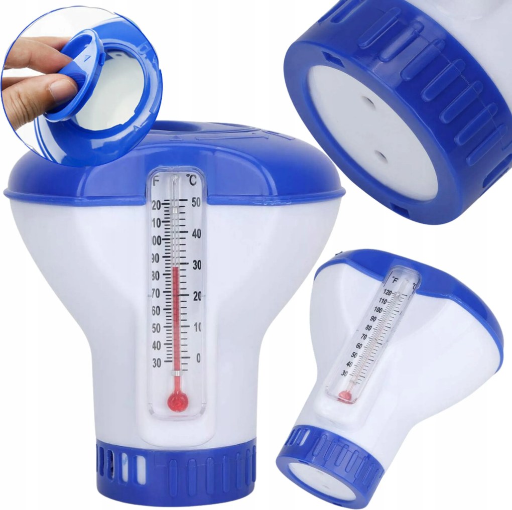 Klór Adagoló Medence Hőmérő Bója Úszó Medence Kiegészítők 3AZ1BEN