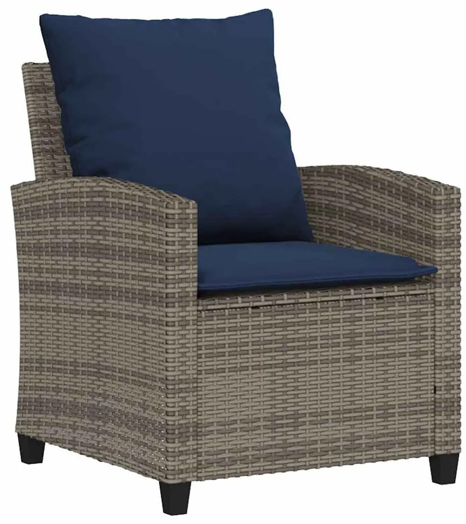 4 részes szürke polyrattan kerti ülőgarnitúra párnákkal
