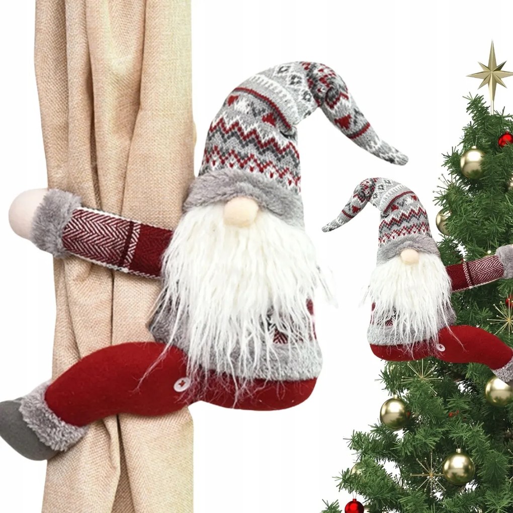 Karácsonyi Manó Csat Manó Tépőzáras Karácsonyi Dekoráció Szürke 50CM