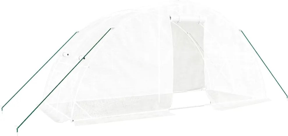 vidaXL fehér acélvázas melegház 10 m² 5 x 2 x 2,3 m