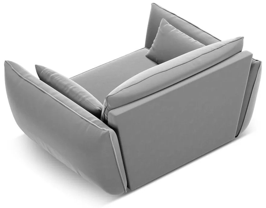 Világosszürke bársony fotel Vanda – Mazzini Sofas