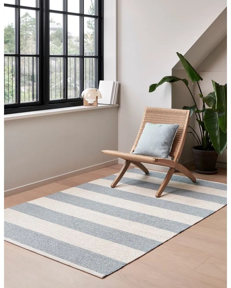 Világoskék-krémszínű kültéri-beltéri futószőnyeg 70x150 cm Bob Blue Fog – Pappelina