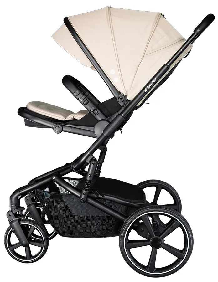 Kombinált babakocsi nagy kerekekkel 2 az 1-ben X-lander Cruiser 2.0 Cool Beige