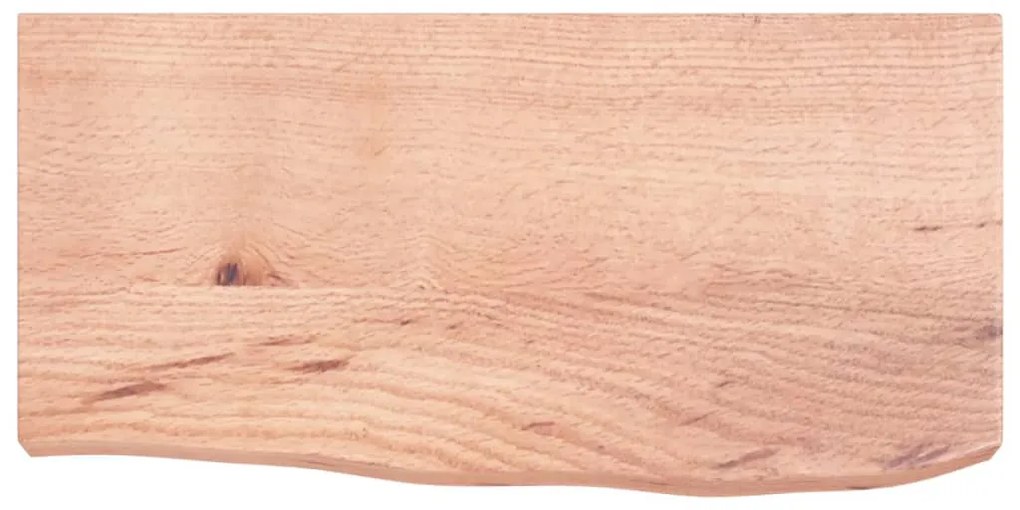 világosbarna kezelt tömör tölgyfa fali polc 60x30x(2-6) cm