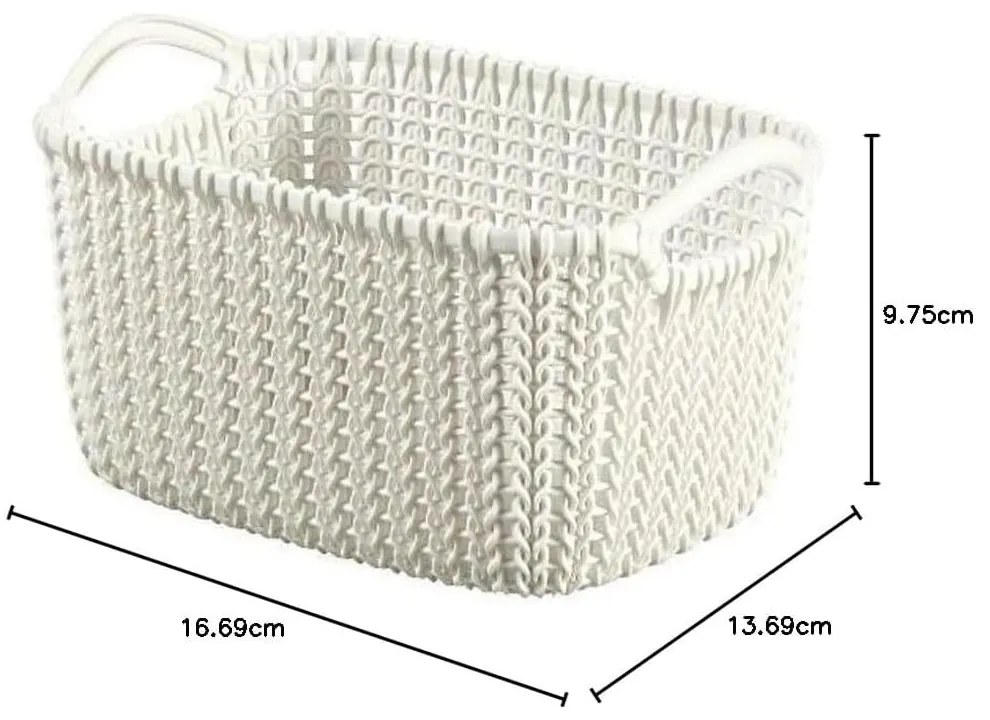 Knit fehér tárolókosár, 3 l - Curver
