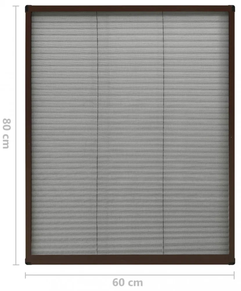 barna alumínium pliszé ablakszúnyogháló 60 x 80 cm