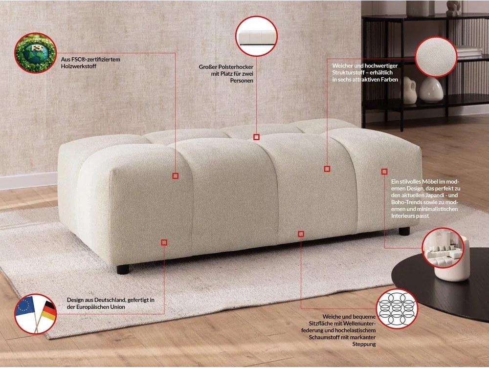 Bézs lábtartó Albane – Ropez