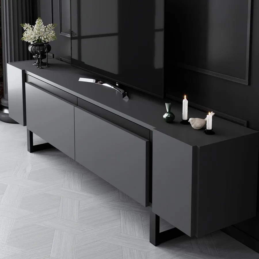 TV szekrény Yildiz - Anthracite, Black