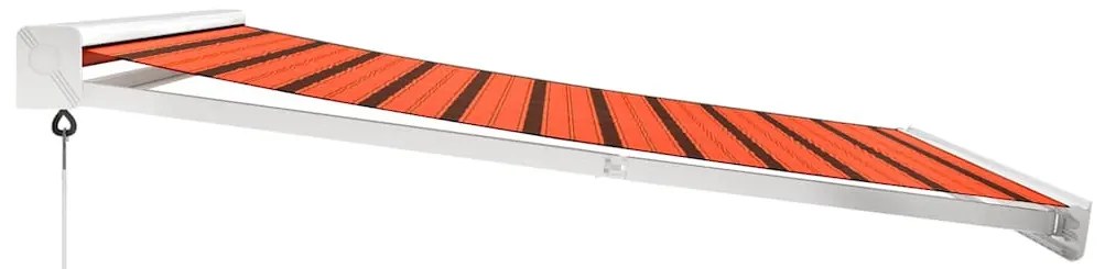 narancs-barna szövet és alumínium behúzható napellenző 3,5x2,5m