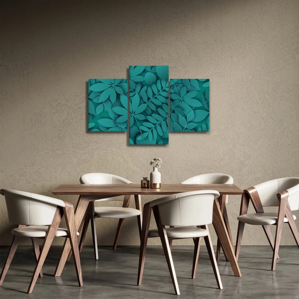 Kép - Türkiz levelek (90x60 cm)