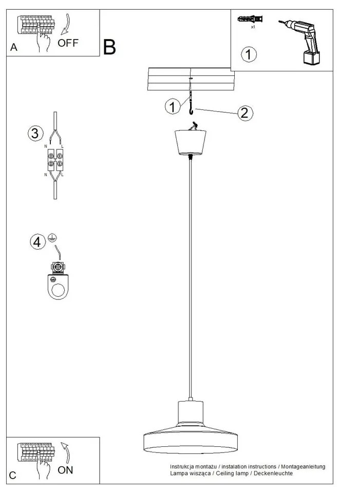 Zöld függőlámpa ø 35 cm Vito – Sollux