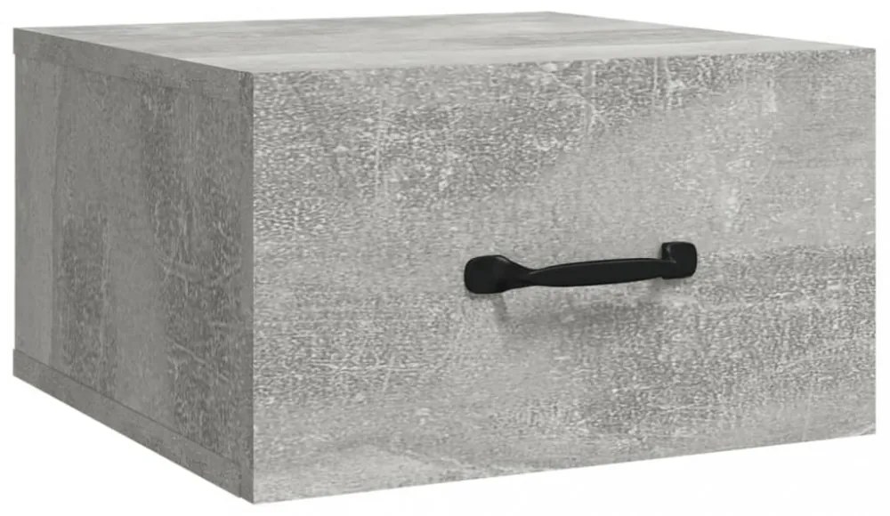 2 db betonszürke falra szerelhető éjjeliszekrény 35x35x20 cm
