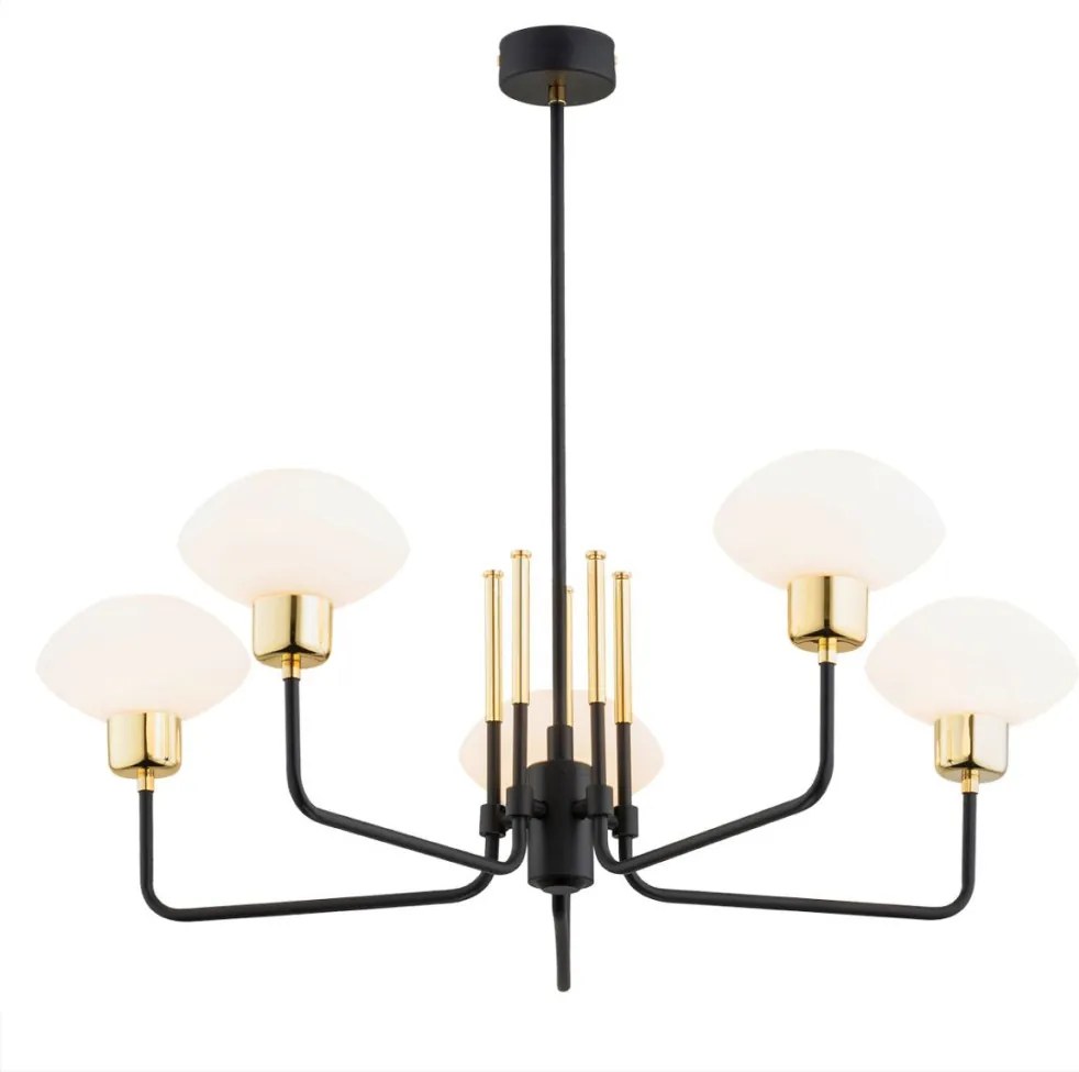 ARGON 2128 RAVELLO Glamour Csillár Fekete, Sárgaréz, Opál szőnyeg E27 IP20