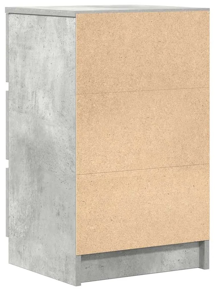 2 db betonszürke éjjeliszekrények 3 fiókkal 39x35x65 cm