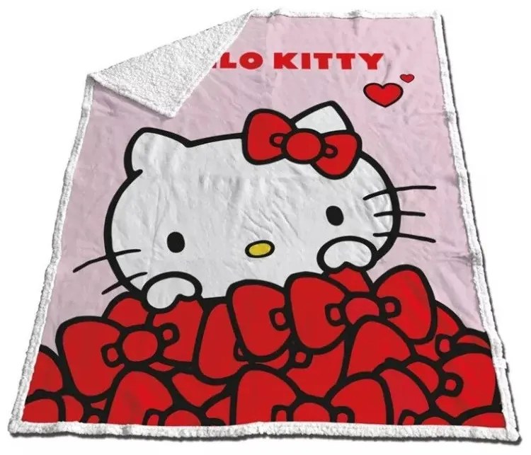 Hello Kitty Bow sherpa takaró 130x170cm