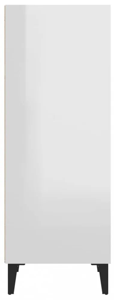 magasfényű fehér szerelt fa tálalószekrény 34,5 x 32,5 x 90 cm