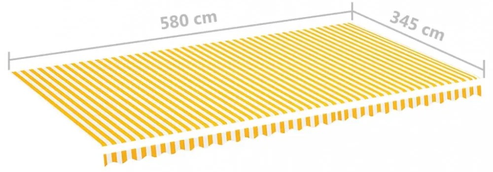 sárga és fehér csere napellenző ponyva 6 x 3,5 m