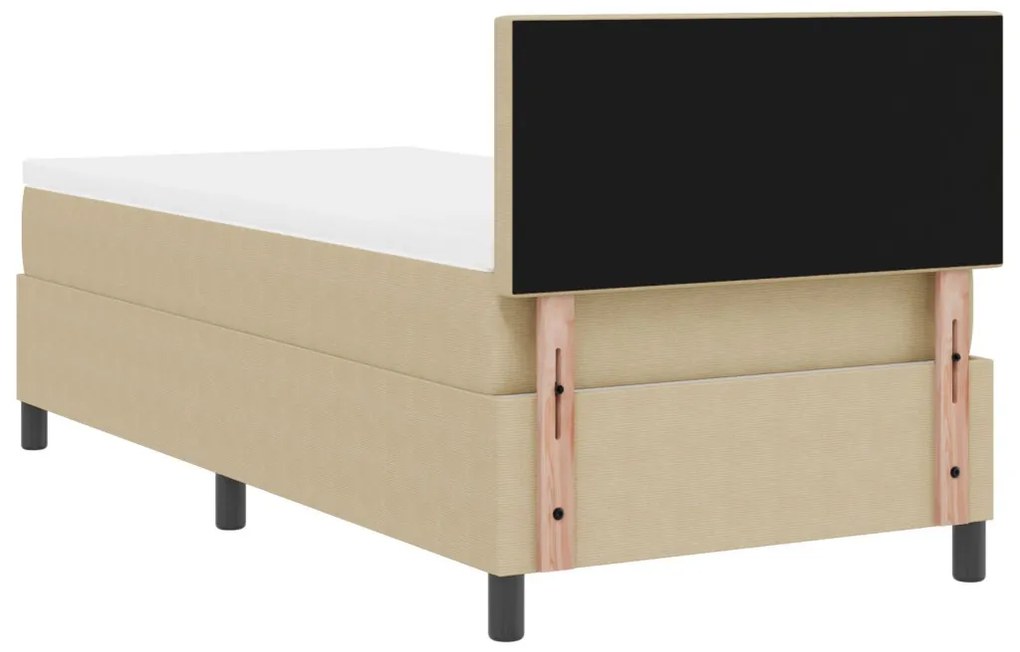 Box Spring ágy matraccal világos zöld szürke 90x200 cm kordbársony