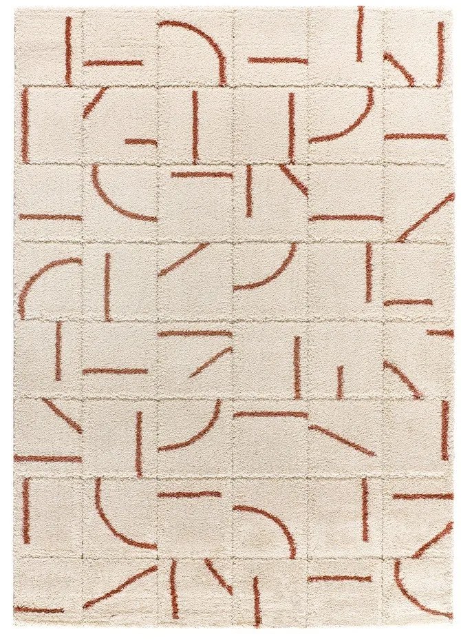 Téglavörös-krémszínű szőnyeg 80x150 cm Brenda – Universal