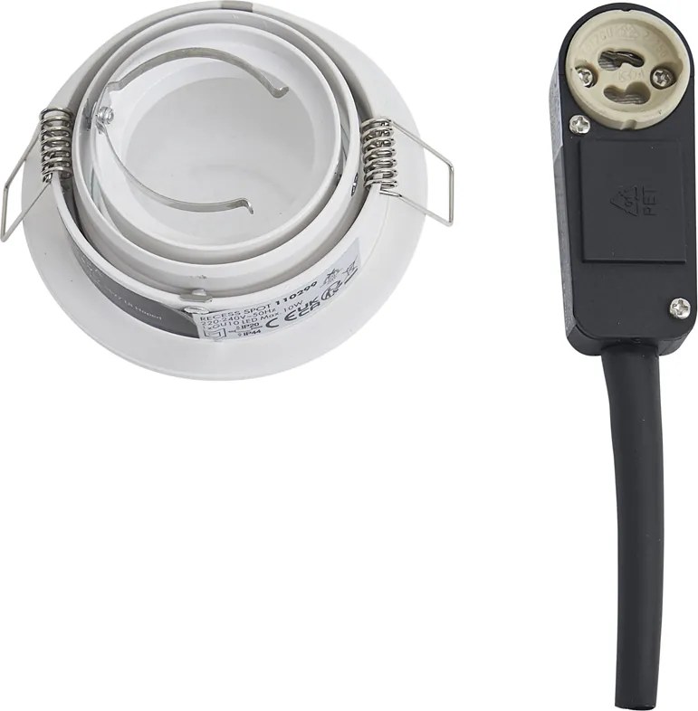 6 darabos modern, süllyesztett, fehér, forgatható és dönthető spotlámpa készlet IP44 - Chuck