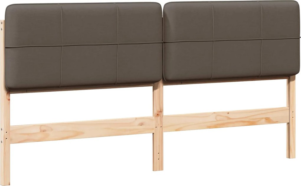 vidaXL Kárpitozott fejtámla Barna és taupe 180 cm Tömör fenyőfa