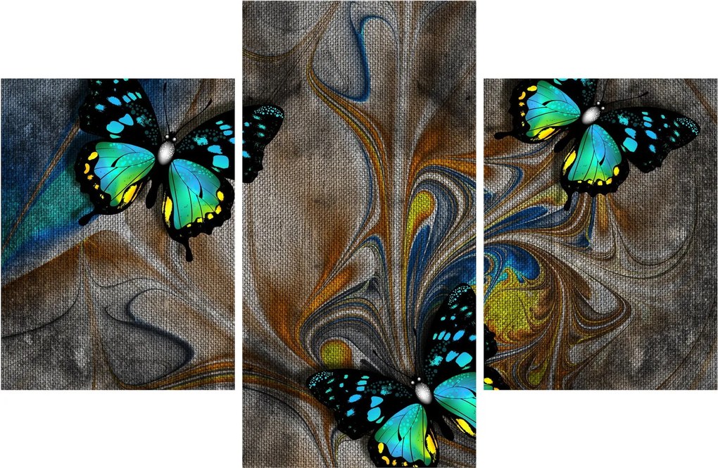 Kép - fényes pillangók képben (90x60 cm)