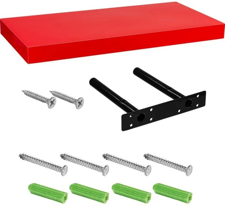 STILISTA Fali polc Volato 80 cm piros fényes