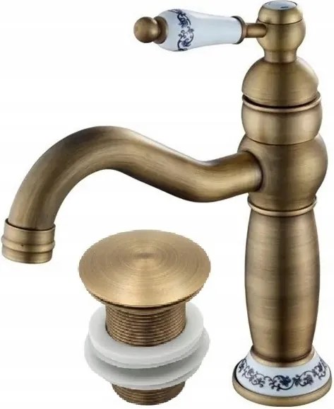 Old Retro mosdó csaptelep sárgaréz Klikk Klak