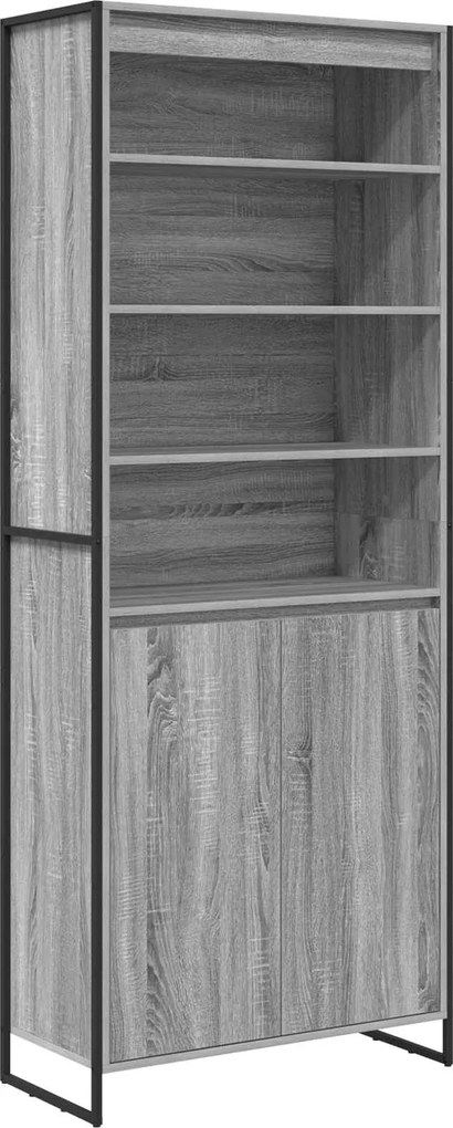 vidaXL Magas szekrények 2 pcs Szürke Sonoma 79 x 36 x 200 cm Faanyag